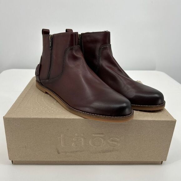 NWT Taos Double Time DLT-14054A Brown Leather Ankle Boots US 11 Womens - Picture 1 of 10